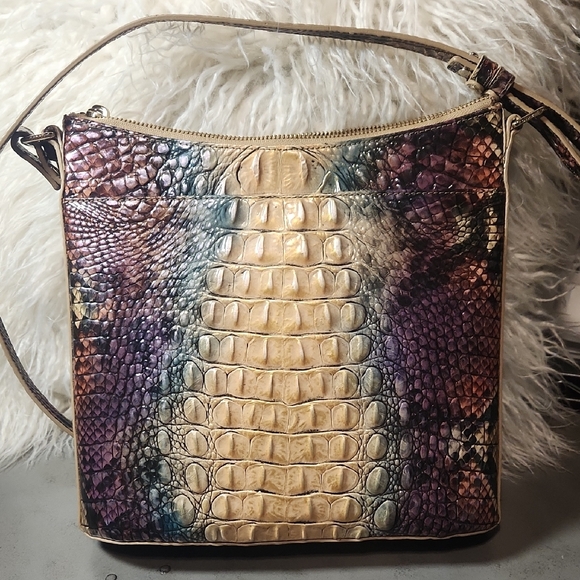Brahmin Katie Leather Crossbody Multicolor Croc-Embossed - Picture 3 of 6